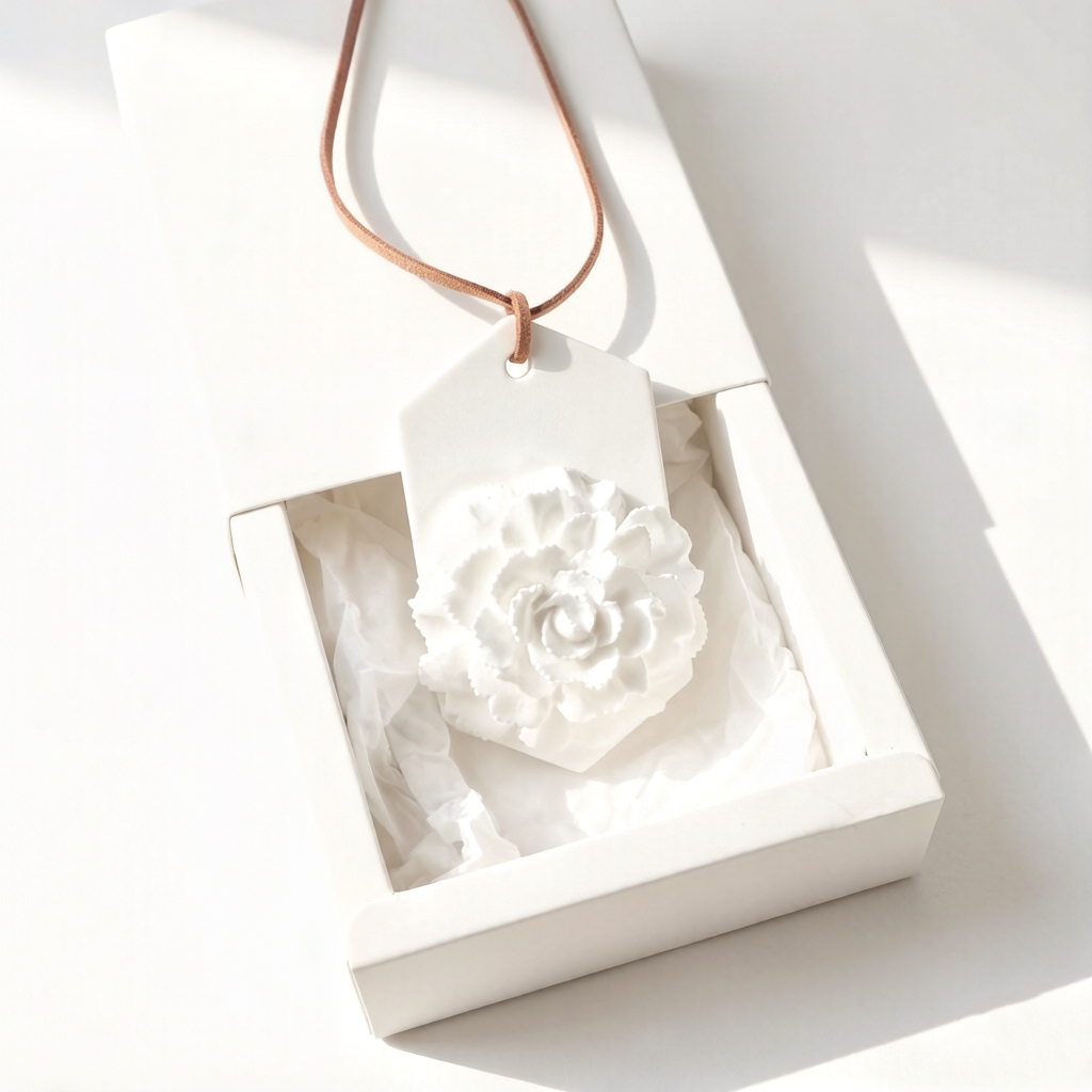 White Ceramic 3D Relief Minima - Car Air Freshener ulasan dan harga